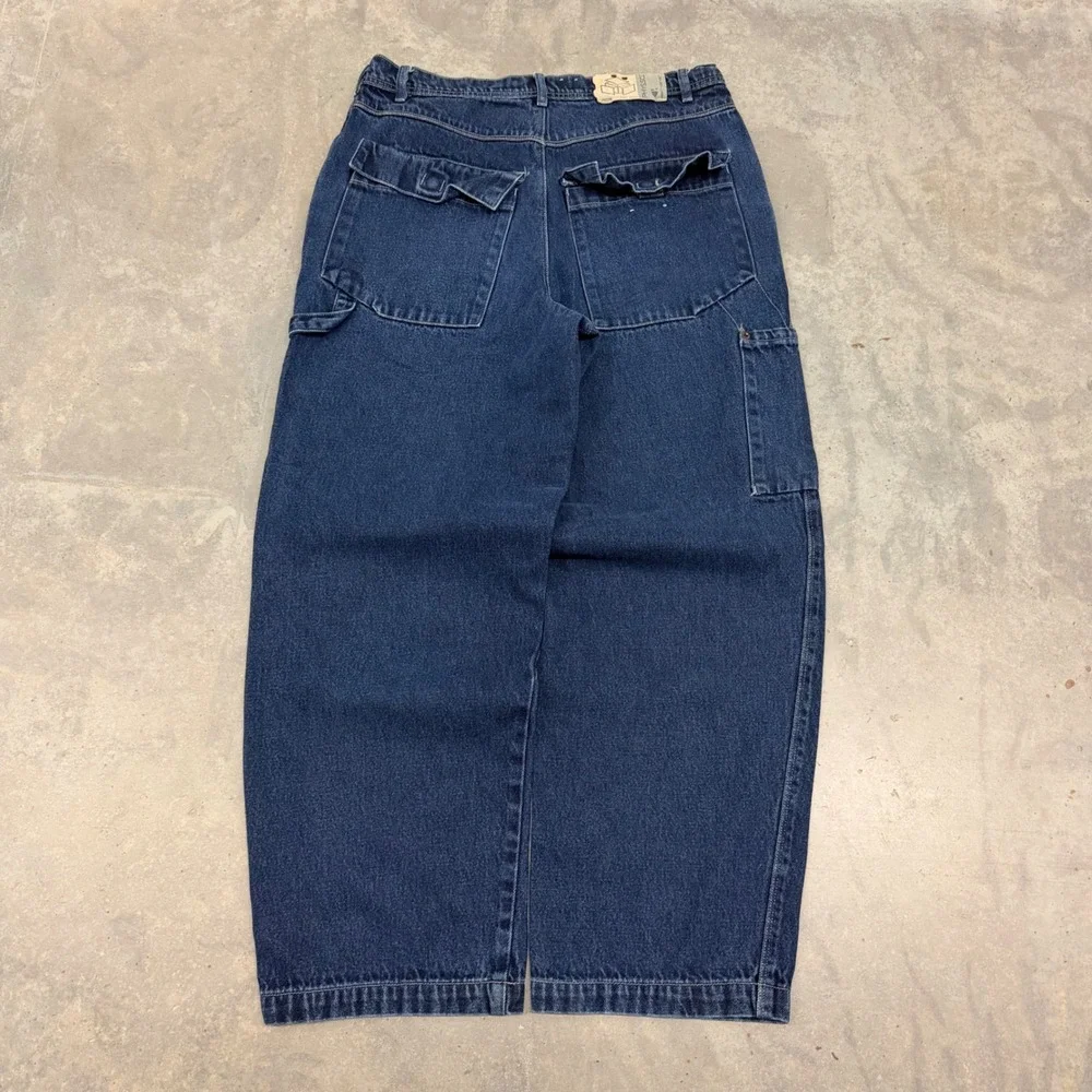 Y2K Mens Phys.Sci. Baggy Carpenter Jeans Wide Leg Skate Streetwear 34x32